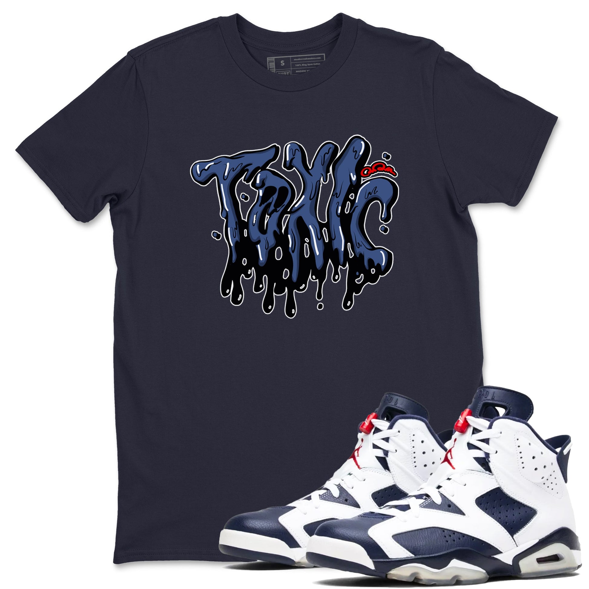 6s White And Midnight Navy shirts to match jordans Toxic sneaker match tees Air Jordan 6 White And Midnight Navy SNRT Sneaker Tees streetwear brand Navy 1 unisex cotton tee