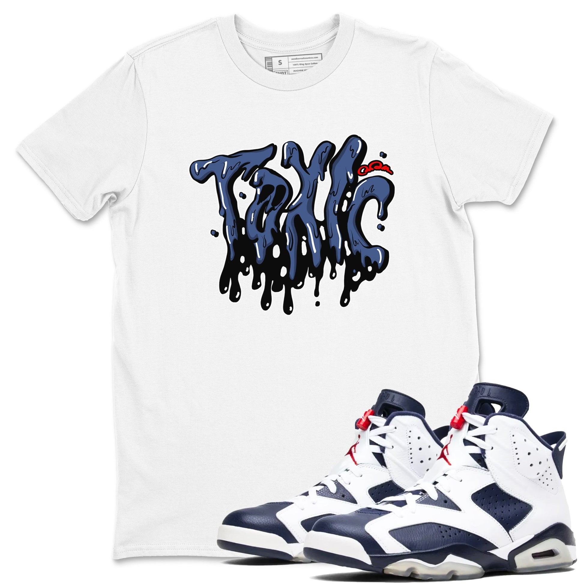 6s White And Midnight Navy shirts to match jordans Toxic sneaker match tees Air Jordan 6 White And Midnight Navy SNRT Sneaker Tees streetwear brand White 1 unisex cotton tee