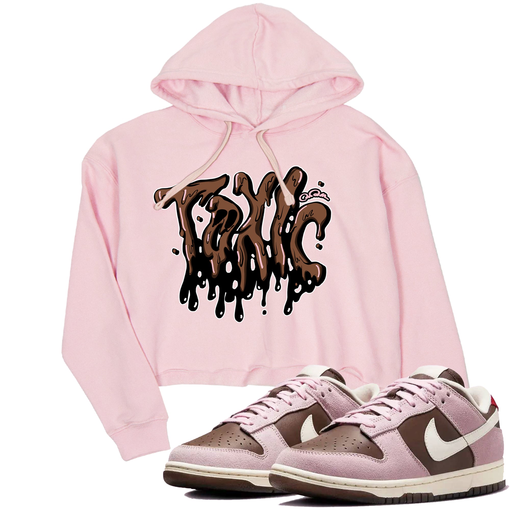 Dunk Cacao Wow And Pink Foam shirts to match jordans Toxic sneaker match tees Dunk Cacao Wow And Pink Foam SNRT Sneaker Tees streetwear brand Pink 1 crop tee