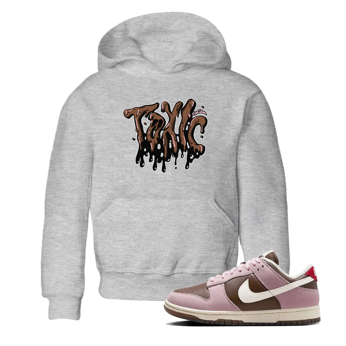 Dunk Cacao Wow And Pink Foam shirts to match jordans Toxic sneaker match tees Dunk Cacao Wow And Pink Foam SNRT Sneaker Tees streetwear brand Baby and Youth Heather Grey 1 cotton tee