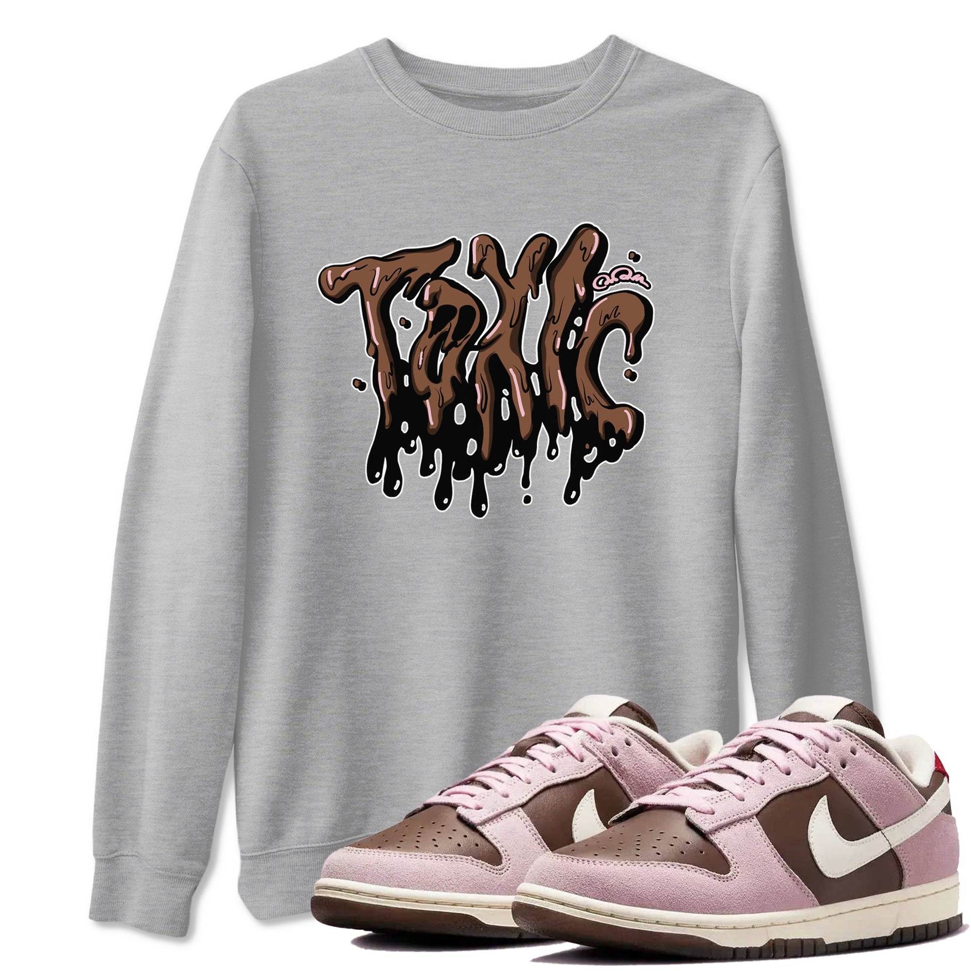 Dunk Cacao Wow And Pink Foam shirts to match jordans Toxic sneaker match tees Dunk Cacao Wow And Pink Foam SNRT Sneaker Tees streetwear brand Heather Grey 1 unisex cotton tee