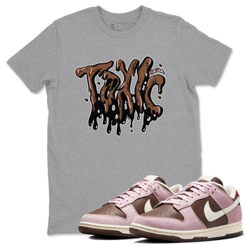 Dunk Cacao Wow And Pink Foam shirts to match jordans Toxic sneaker match tees Dunk Cacao Wow And Pink Foam SNRT Sneaker Tees streetwear brand Heather Grey 1 unisex cotton tee