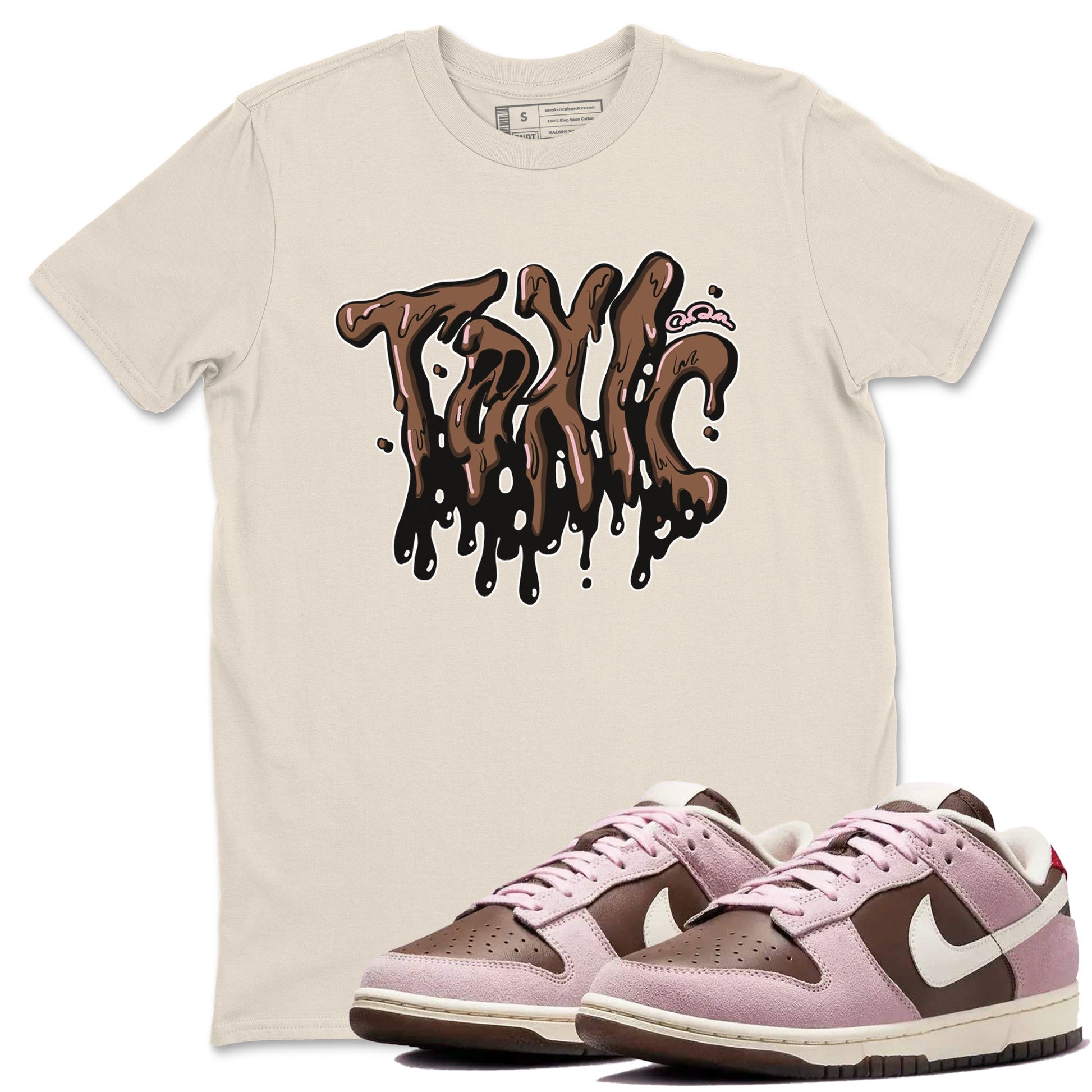 Dunk Cacao Wow And Pink Foam shirts to match jordans Toxic sneaker match tees Dunk Cacao Wow And Pink Foam SNRT Sneaker Tees streetwear brand Natural 1 unisex cotton tee