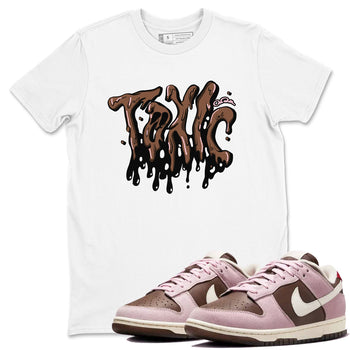 Dunk Cacao Wow And Pink Foam shirts to match jordans Toxic sneaker match tees Dunk Cacao Wow And Pink Foam SNRT Sneaker Tees streetwear brand White 1 unisex cotton tee
