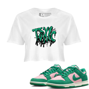 Dunk Low Medium Soft Pink Malachite shirt to match jordans Toxic sneaker tees Dunk Medium Soft Pink Malachite SNRT Sneaker Release Tees White 1 crop length shirt