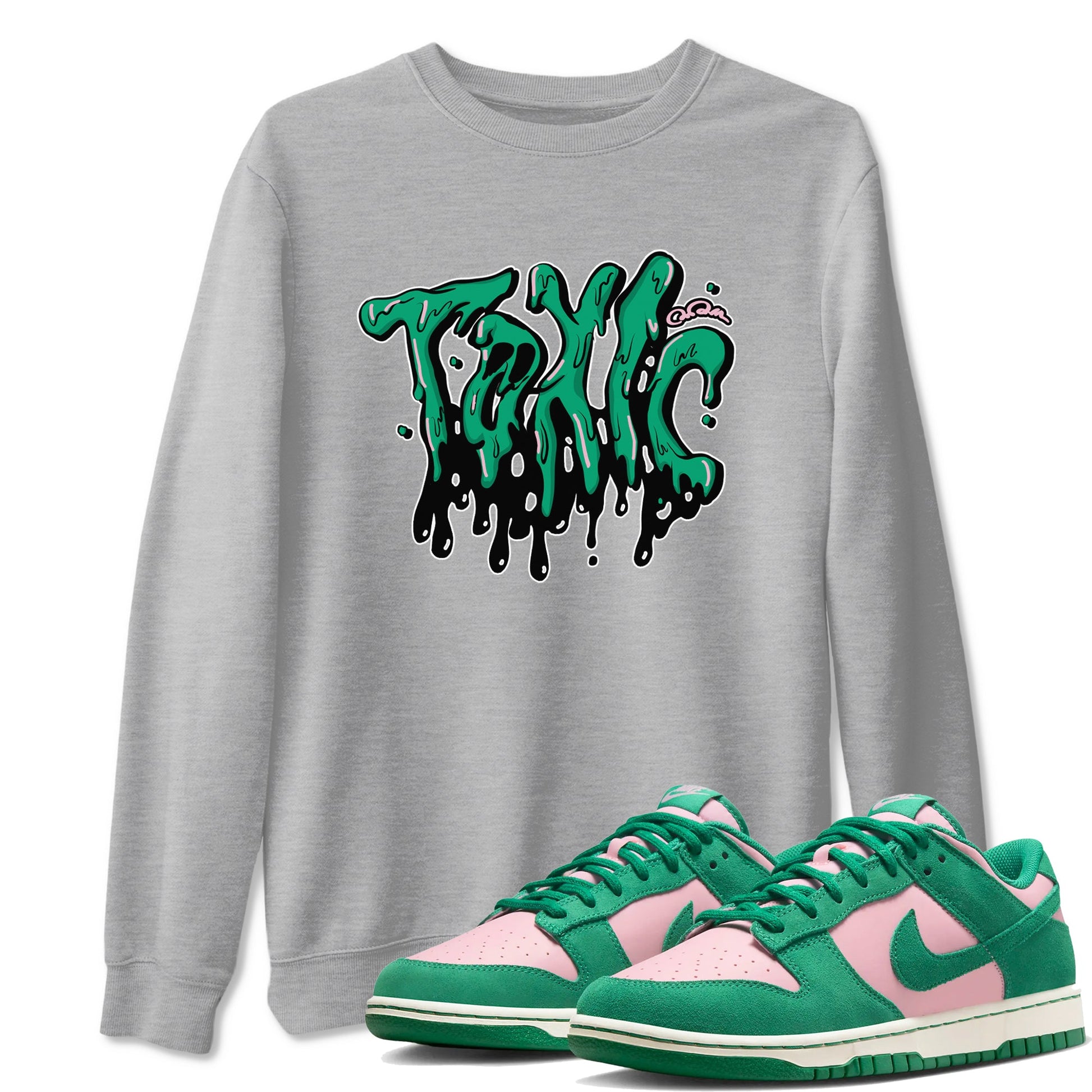Dunk Low Medium Soft Pink Malachite shirt to match jordans Toxic sneaker tees Dunk Medium Soft Pink Malachite SNRT Sneaker Release Tees unisex cotton Heather Grey 1 crew neck shirt