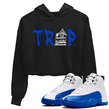 12s Blueberry shirts to match jordans Trap House sneaker match tees Air Jordan 12 White Game Royal match shoes to clothes SNRT Sneaker Tees unisex cotton Black 1 crop tee