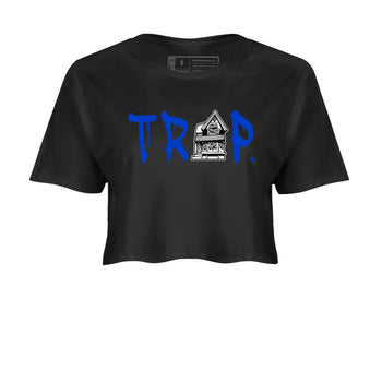 12s Blueberry shirts to match jordans Trap House sneaker match tees Air Jordan 12 White Game Royal match shoes to clothes SNRT Sneaker Tees unisex cotton Black 2 crop tee