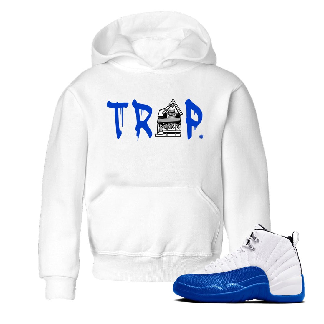12s Blueberry shirts to match jordans Trap House sneaker match tees Air Jordan 12 White Game Royal match shoes to clothes SNRT Sneaker Tees Youth Baby White 1 tee