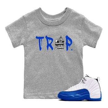 12s Blueberry shirts to match jordans Trap House sneaker match tees Air Jordan 12 White Game Royal match shoes to clothes SNRT Sneaker Tees Youth Baby Heather Grey 1 tee