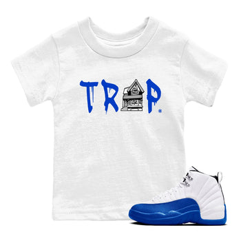 12s Blueberry shirts to match jordans Trap House sneaker match tees Air Jordan 12 White Game Royal match shoes to clothes SNRT Sneaker Tees Youth Baby White 1 tee