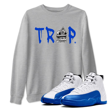 12s Blueberry shirts to match jordans Trap House sneaker match tees Air Jordan 12 White Game Royal match shoes to clothes SNRT Sneaker Tees unisex cotton Heather Grey 1 shirts