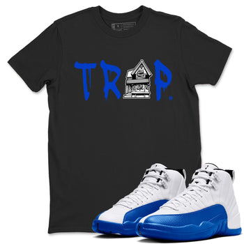 12s Blueberry shirts to match jordans Trap House sneaker match tees Air Jordan 12 White Game Royal match shoes to clothes SNRT Sneaker Tees unisex cotton Black 1 shirts