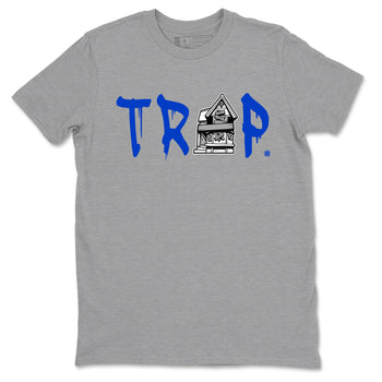 12s Blueberry shirts to match jordans Trap House sneaker match tees Air Jordan 12 White Game Royal match shoes to clothes SNRT Sneaker Tees unisex cotton Heather Grey 2 shirts