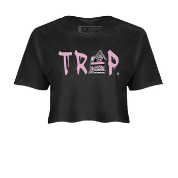 4s Retro Orchid shirts to match jordans Trap House sneaker match tees Air Jordan 4 WMNS Orchid match shoes to clothes SNRT Sneaker Tees unisex cotton Black 2 crop tee