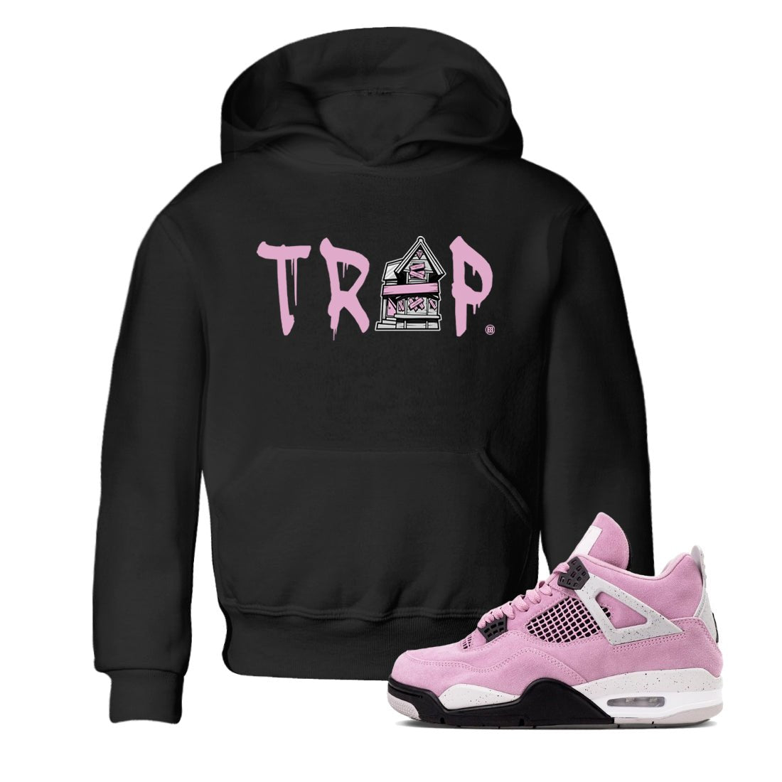 4s Retro Orchid shirts to match jordans Trap House sneaker match tees Air Jordan 4 WMNS Orchid match shoes to clothes SNRT Sneaker Tees Youth Baby Black 1 tee