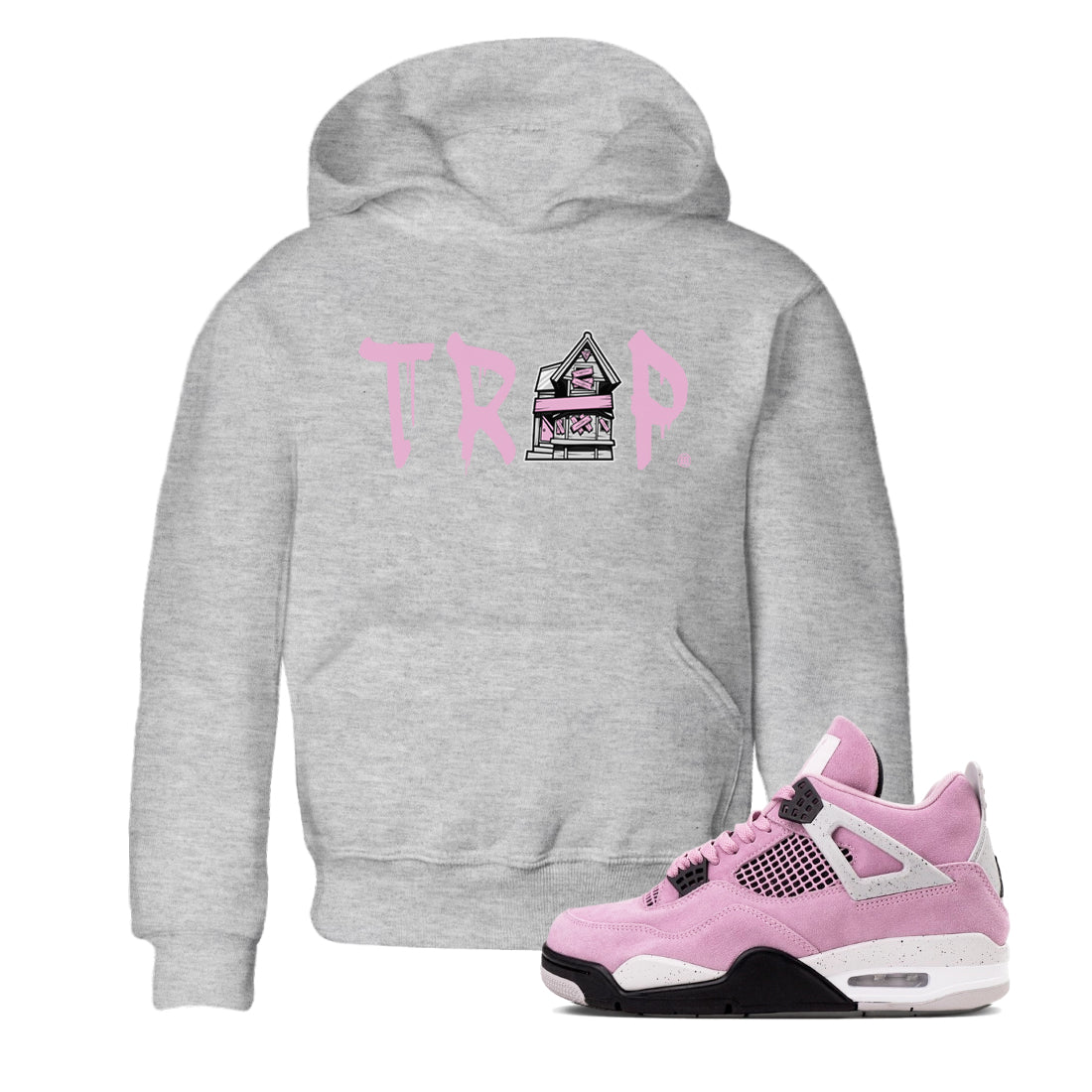 4s Retro Orchid shirts to match jordans Trap House sneaker match tees Air Jordan 4 WMNS Orchid match shoes to clothes SNRT Sneaker Tees Youth Baby Heather Grey 1 tee