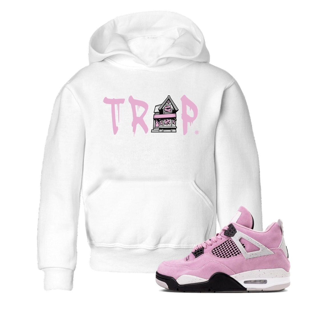 4s Retro Orchid shirts to match jordans Trap House sneaker match tees Air Jordan 4 WMNS Orchid match shoes to clothes SNRT Sneaker Tees Youth Baby White 1 tee