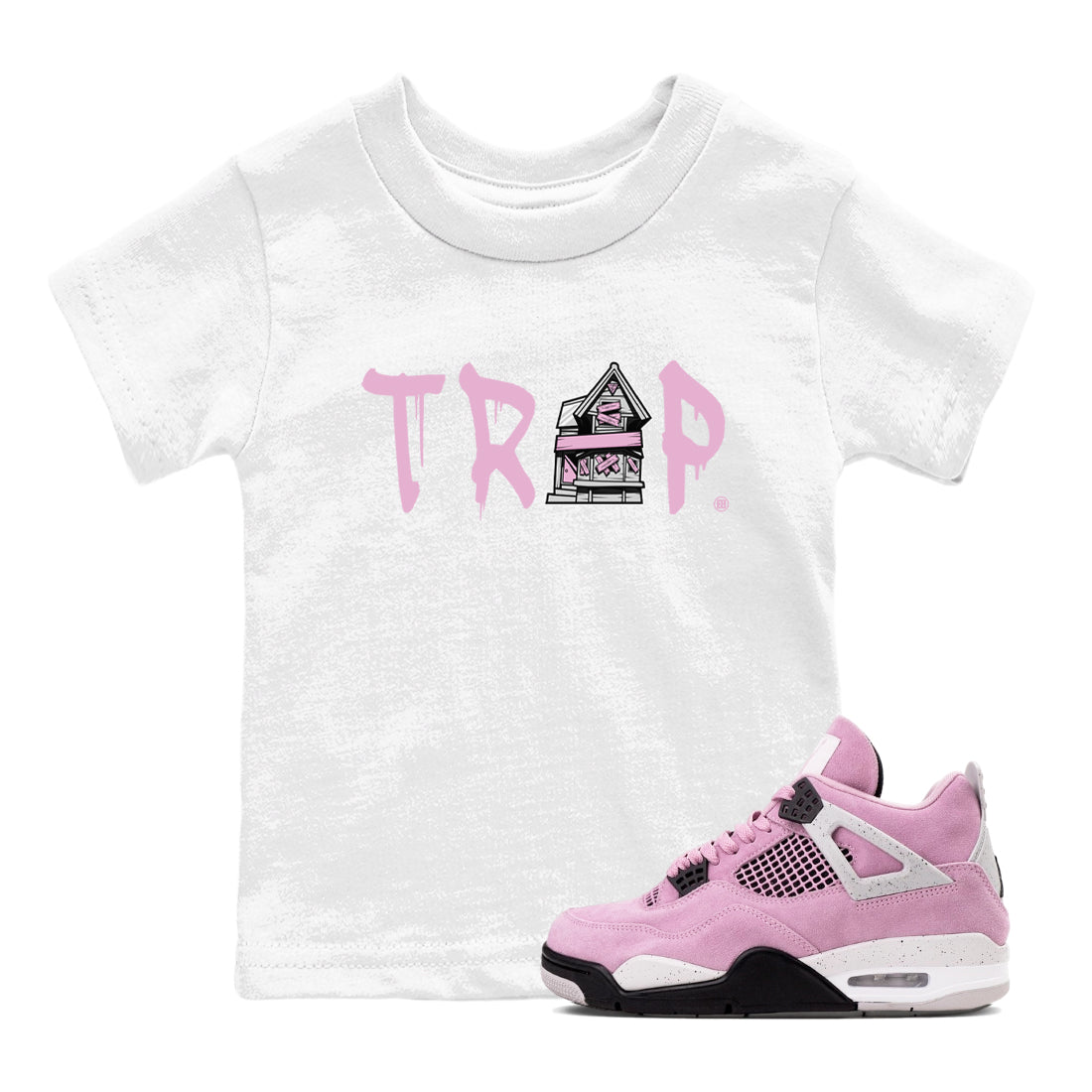 4s Retro Orchid shirts to match jordans Trap House sneaker match tees Air Jordan 4 WMNS Orchid match shoes to clothes SNRT Sneaker Tees Youth Baby White 1 tee