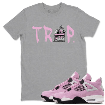 4s Retro Orchid shirts to match jordans Trap House sneaker match tees Air Jordan 4 WMNS Orchid match shoes to clothes SNRT Sneaker Tees unisex cotton Heather Grey 1 shirts