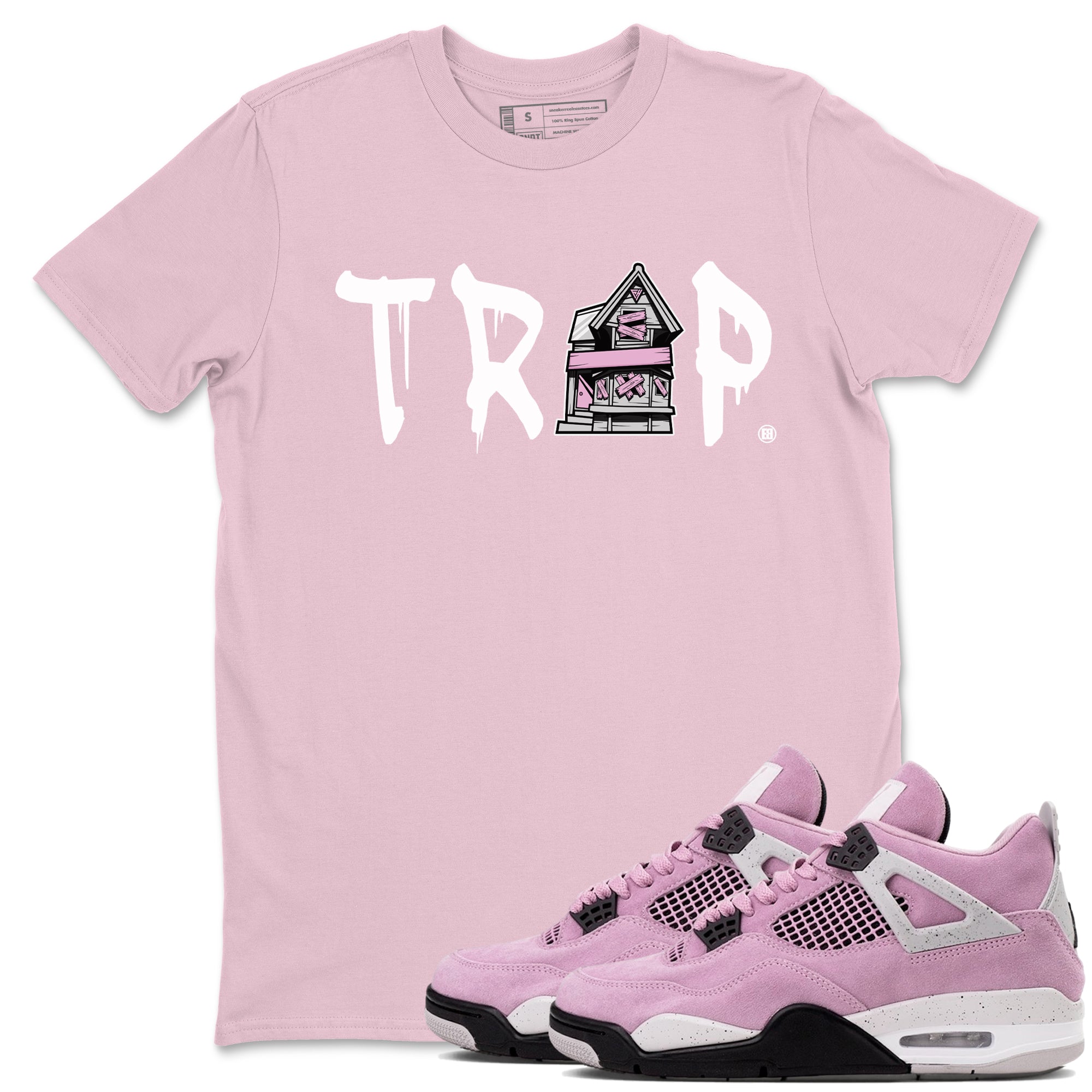 4s Retro Orchid shirts to match jordans Trap House sneaker match tees Air Jordan 4 WMNS Orchid match shoes to clothes SNRT Sneaker Tees unisex cotton Pink 1 shirts