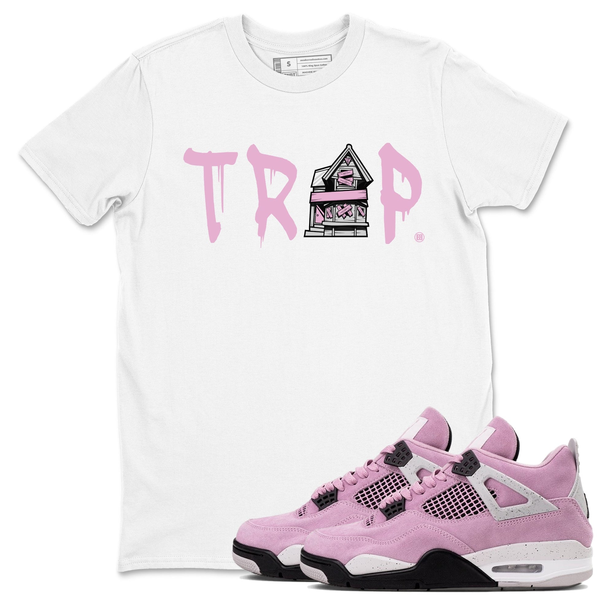 4s Retro Orchid shirts to match jordans Trap House sneaker match tees Air Jordan 4 WMNS Orchid match shoes to clothes SNRT Sneaker Tees unisex cotton White 1 shirts