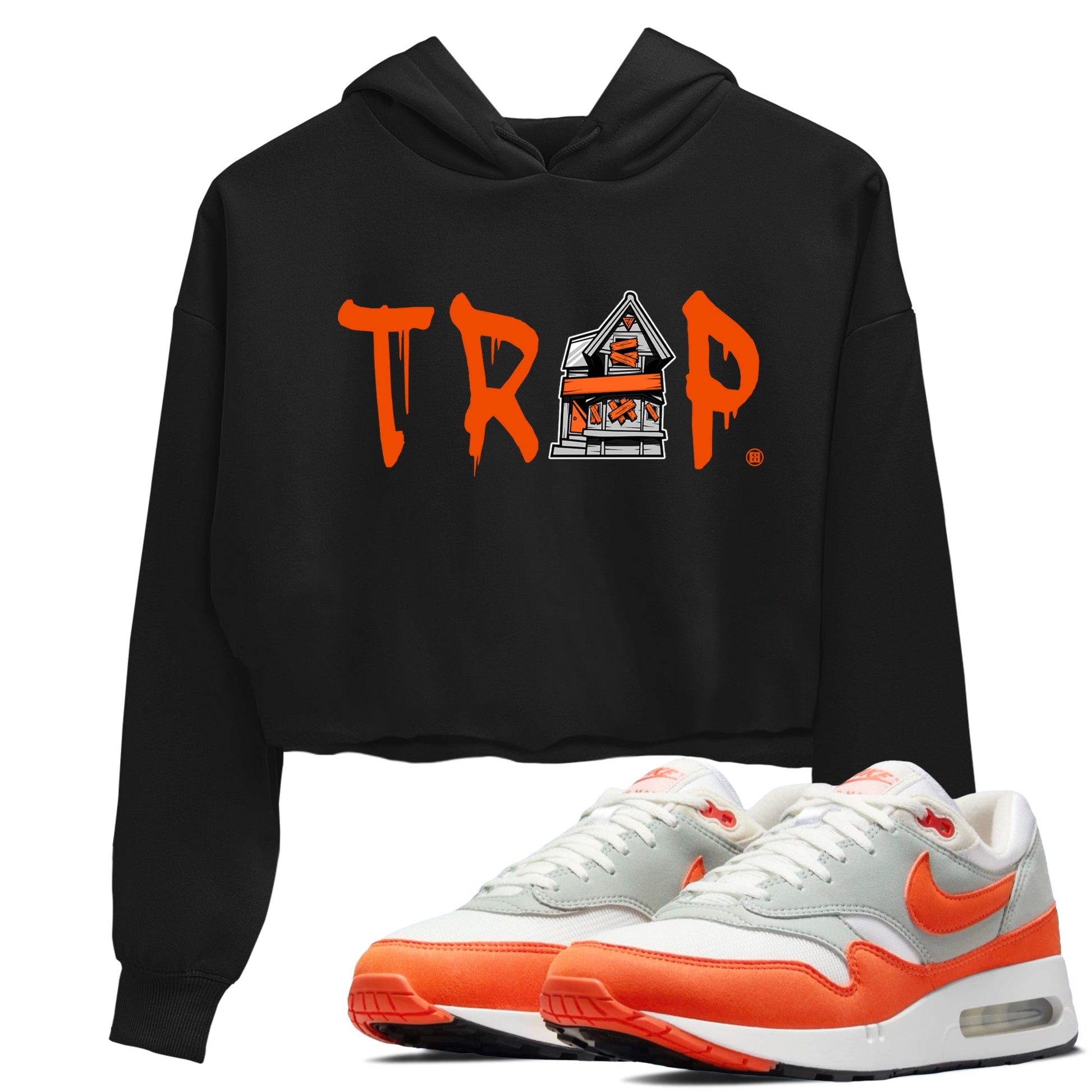 Air Max 1 OG '86 'Summit White and Cosmic Clay shirts to match jordans Trap House sneaker match tees Air Max 1 Cosmic Clay match shoes to clothes SNRT Sneaker Tees unisex cotton Black 1 crop tee