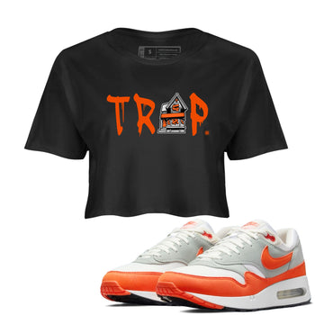 Air Max 1 OG '86 'Summit White and Cosmic Clay shirts to match jordans Trap House sneaker match tees Air Max 1 Cosmic Clay match shoes to clothes SNRT Sneaker Tees unisex cotton Black 1 crop tee