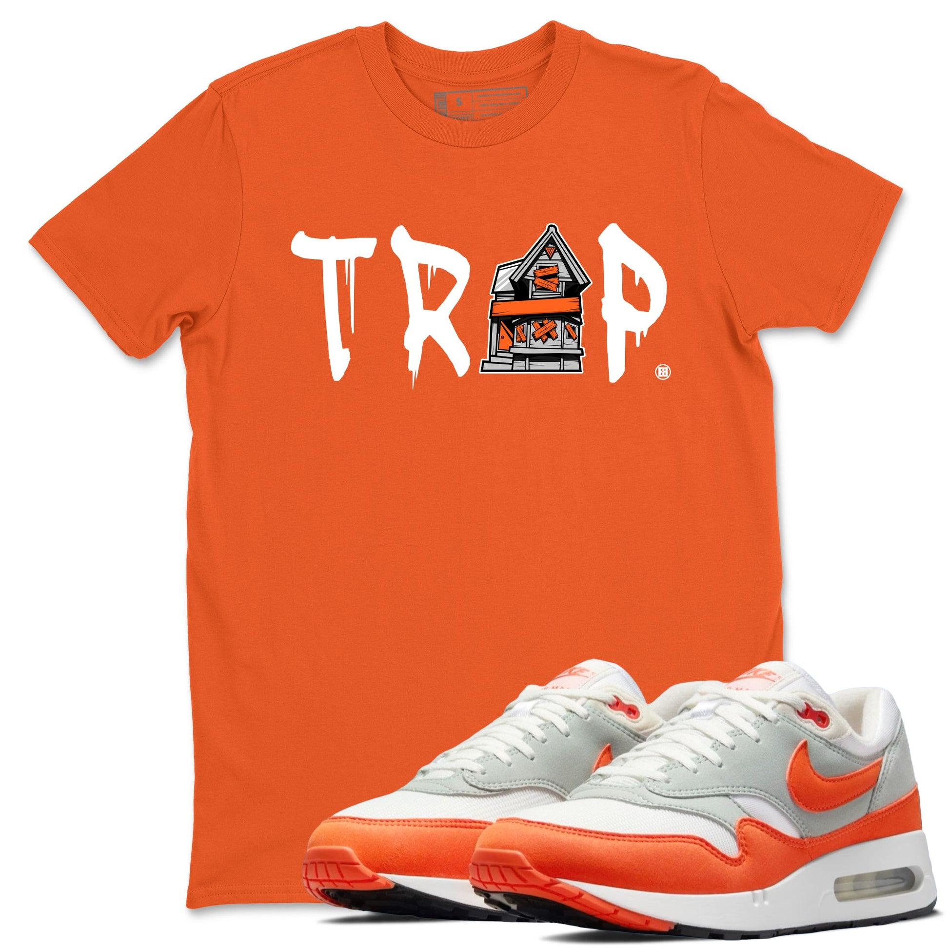 Air Max 1 OG '86 'Summit White and Cosmic Clay shirts to match jordans Trap House sneaker match tees Air Max 1 Cosmic Clay match shoes to clothes SNRT Sneaker Tees unisex cotton Orange 1 shirts