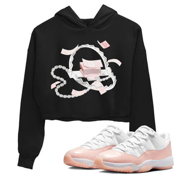 11s Legend Pink shirts to match jordans Trap Money sneaker match tees Air Jordan 11 Legend Pink SNRT Sneaker Tees streetwear brand Black 1 crop tee