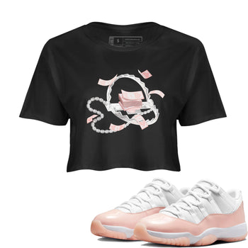11s Legend Pink shirts to match jordans Trap Money sneaker match tees Air Jordan 11 Legend Pink SNRT Sneaker Tees streetwear brand Black 1 crop tee