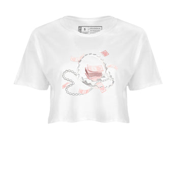 11s Legend Pink shirts to match jordans Trap Money sneaker match tees Air Jordan 11 Legend Pink SNRT Sneaker Tees streetwear brand White 2 crop tee