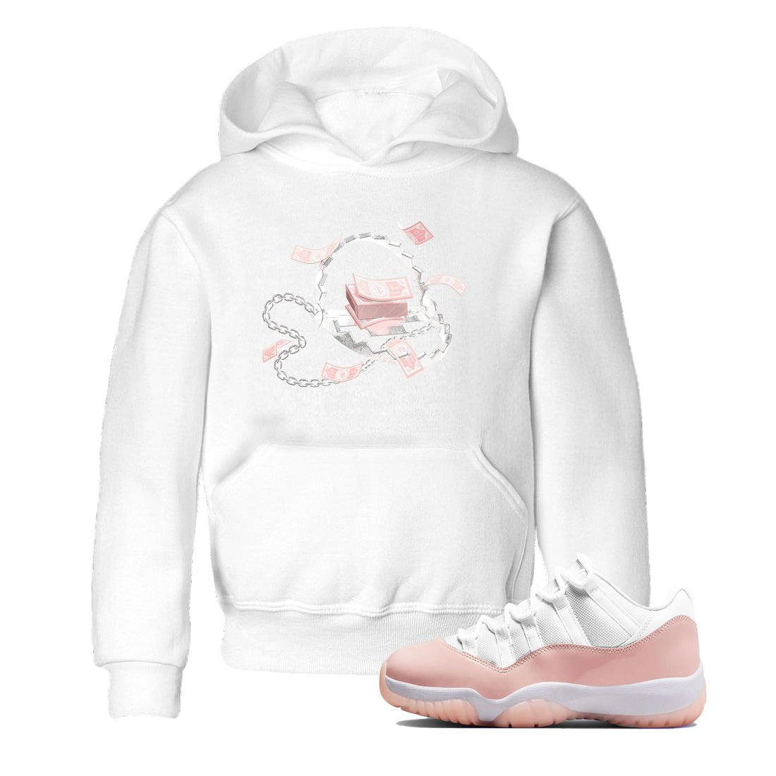 11s Legend Pink shirts to match jordans Trap Money sneaker match tees Air Jordan 11 Legend Pink SNRT Sneaker Tees streetwear brand Baby and Youth White 1 cotton tee