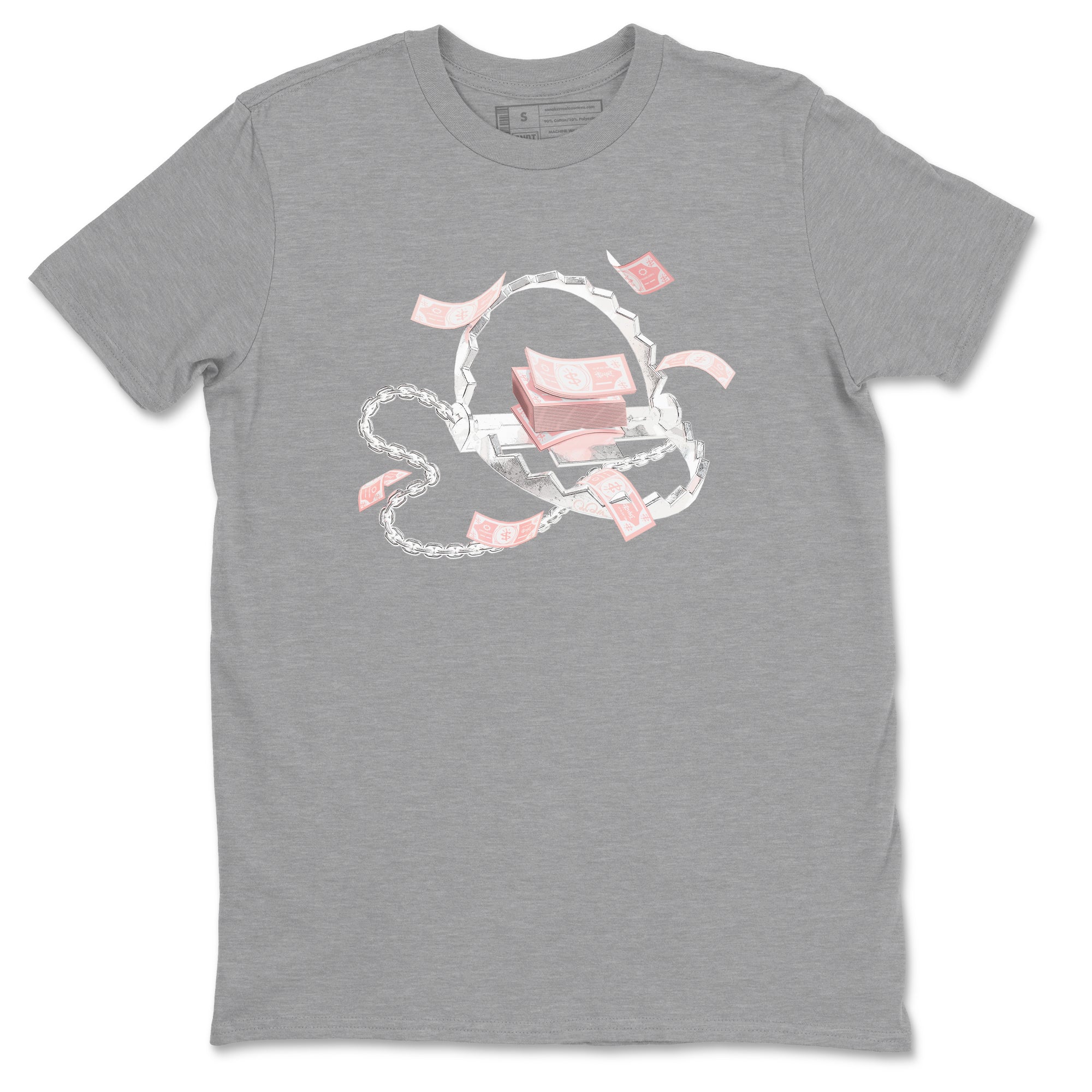 11s Legend Pink shirts to match jordans Trap Money sneaker match tees Air Jordan 11 Legend Pink SNRT Sneaker Tees streetwear brand Heather Grey 2 unisex cotton tee