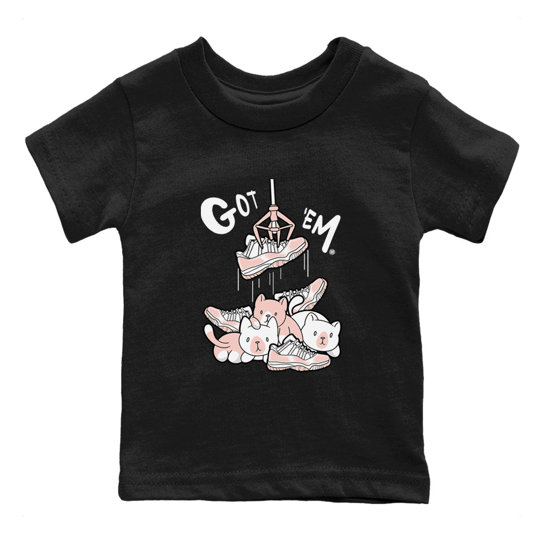 11s Legend Pink shirt to match jordans Treasure Hunter sneaker tees Air Jordan 11 Legend Pink SNRT sneaker release tees baby toddler Black 2 cotton Shirt