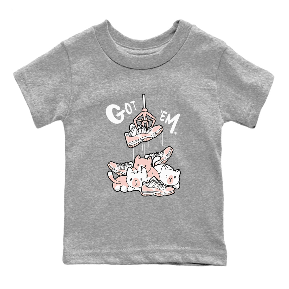 11s Legend Pink shirt to match jordans Treasure Hunter sneaker tees Air Jordan 11 Legend Pink SNRT sneaker release tees baby toddler Heather Grey 2 cotton Shirt