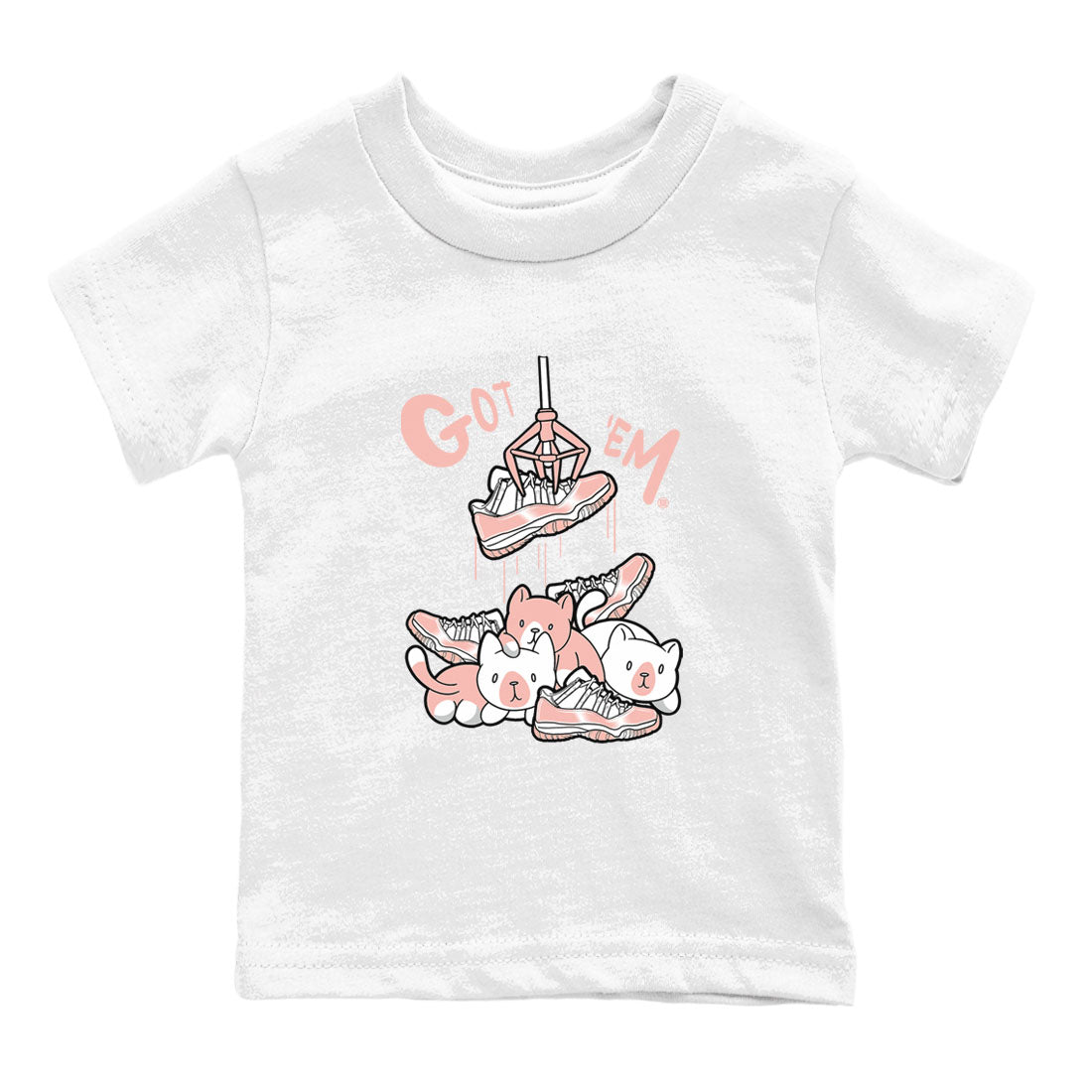 11s Legend Pink shirt to match jordans Treasure Hunter sneaker tees Air Jordan 11 Legend Pink SNRT sneaker release tees baby toddler White 2 cotton Shirt