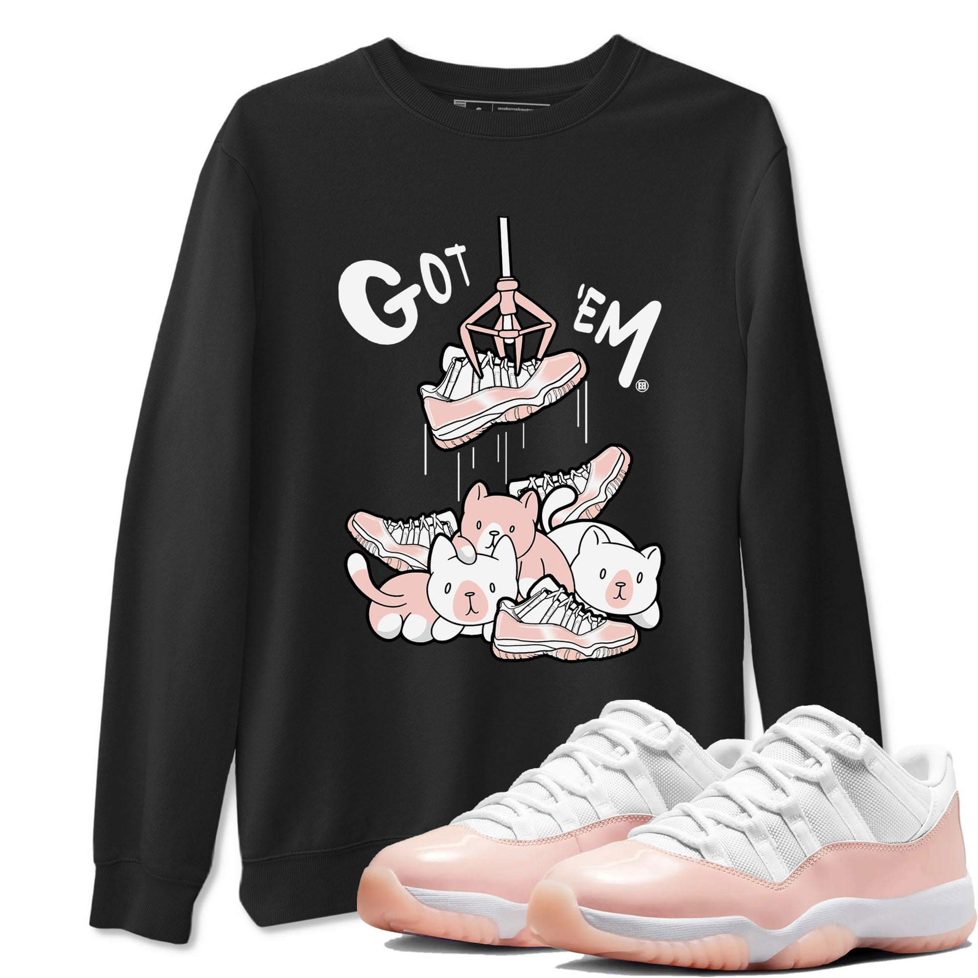 11s Legend Pink shirt to match jordans Treasure Hunter sneaker tees Air Jordan 11 Legend Pink SNRT Sneaker Release Tees unisex cotton Black 1 crew neck shirt