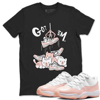 11s Legend Pink shirt to match jordans Treasure Hunter sneaker tees Air Jordan 11 Legend Pink SNRT Sneaker Release Tees unisex cotton Black 1 crew neck shirt