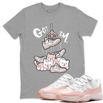 11s Legend Pink shirt to match jordans Treasure Hunter sneaker tees Air Jordan 11 Legend Pink SNRT Sneaker Release Tees unisex cotton Heather Grey 1 crew neck shirt