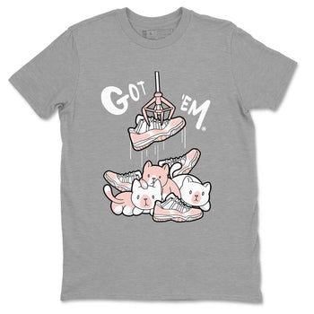 11s Legend Pink shirt to match jordans Treasure Hunter sneaker tees Air Jordan 11 Legend Pink SNRT Sneaker Release Tees unisex cotton Heather Grey 2 crew neck shirt