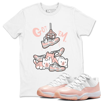 11s Legend Pink shirt to match jordans Treasure Hunter sneaker tees Air Jordan 11 Legend Pink SNRT Sneaker Release Tees unisex cotton White 1 crew neck shirt