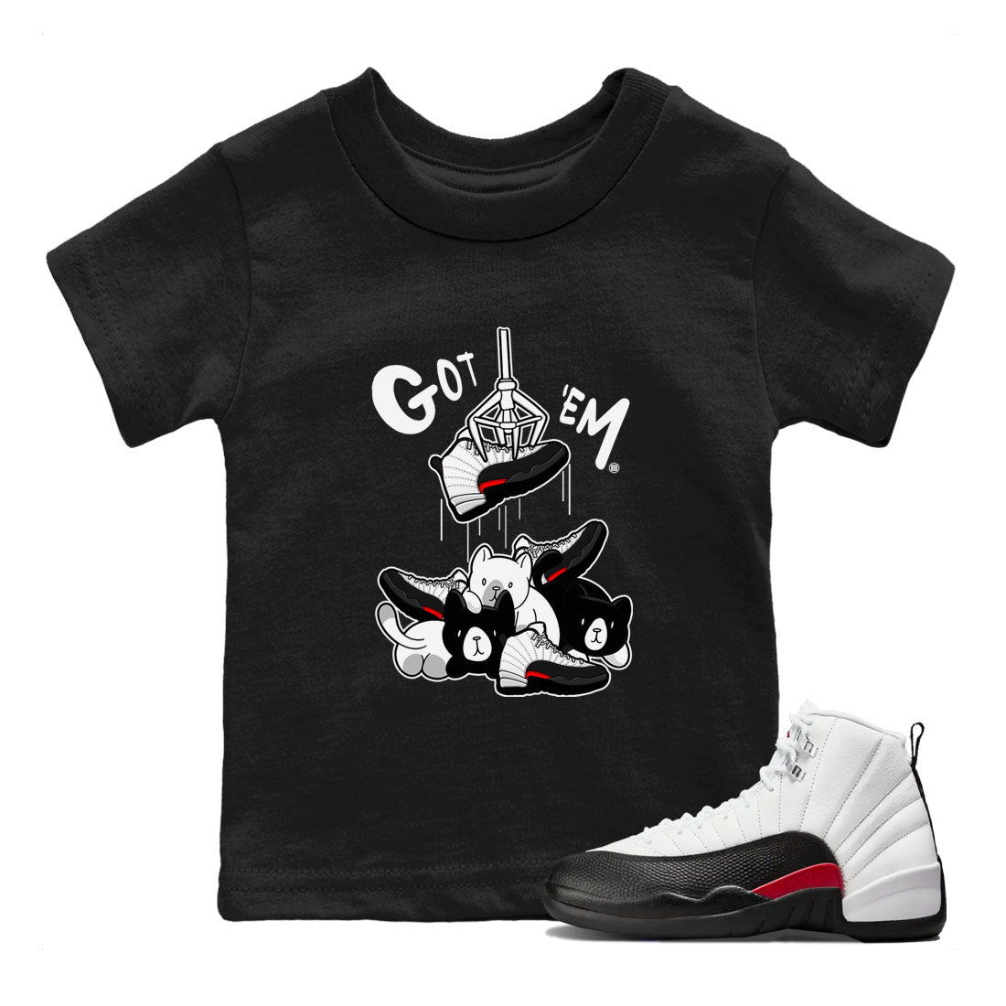 12s Taxi Flip shirt to match jordans Treasure Hunter sneaker tees Air Jordan 12 Taxi Flip SNRT sneaker release tees baby toddler Black 1 cotton Shirt