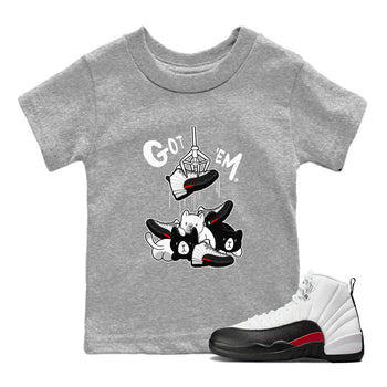 12s Taxi Flip shirt to match jordans Treasure Hunter sneaker tees Air Jordan 12 Taxi Flip SNRT sneaker release tees baby toddler Heather Grey 1 cotton Shirt