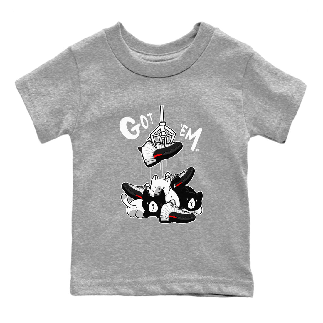 12s Taxi Flip shirt to match jordans Treasure Hunter sneaker tees Air Jordan 12 Taxi Flip SNRT sneaker release tees baby toddler Heather Grey 2 cotton Shirt