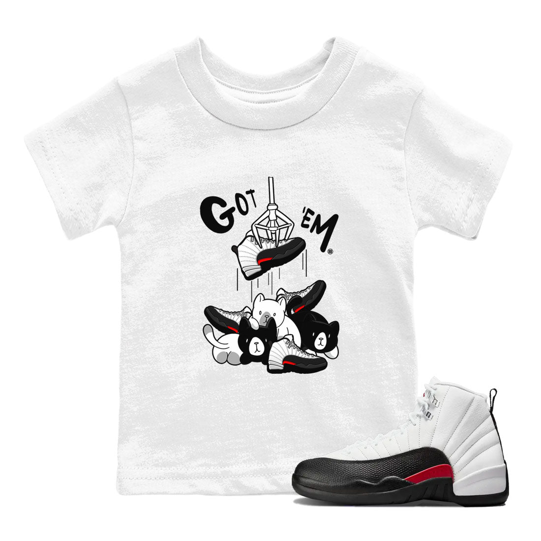 12s Taxi Flip shirt to match jordans Treasure Hunter sneaker tees Air Jordan 12 Taxi Flip SNRT sneaker release tees baby toddler White 1 cotton Shirt