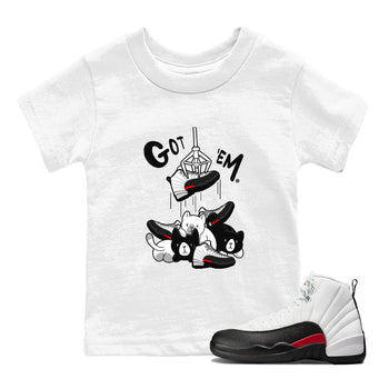 12s Taxi Flip shirt to match jordans Treasure Hunter sneaker tees Air Jordan 12 Taxi Flip SNRT sneaker release tees baby toddler White 1 cotton Shirt