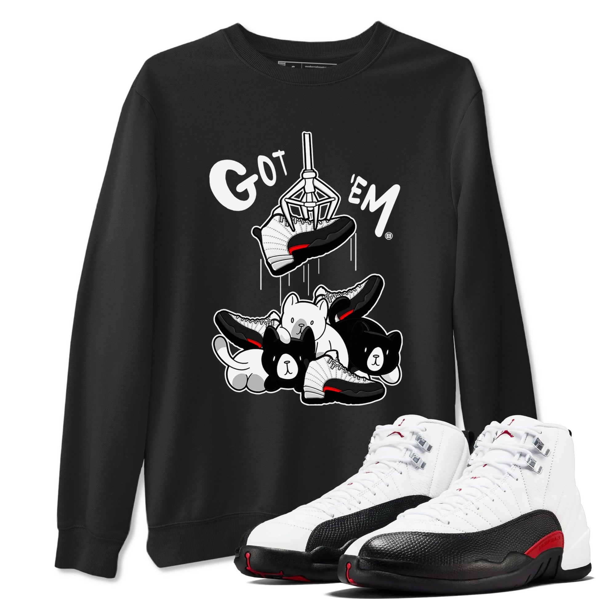 12s Taxi Flip shirt to match jordans Treasure Hunter sneaker tees Air Jordan 12 Taxi Flip SNRT Sneaker Release Tees unisex cotton Black 1 crew neck shirt