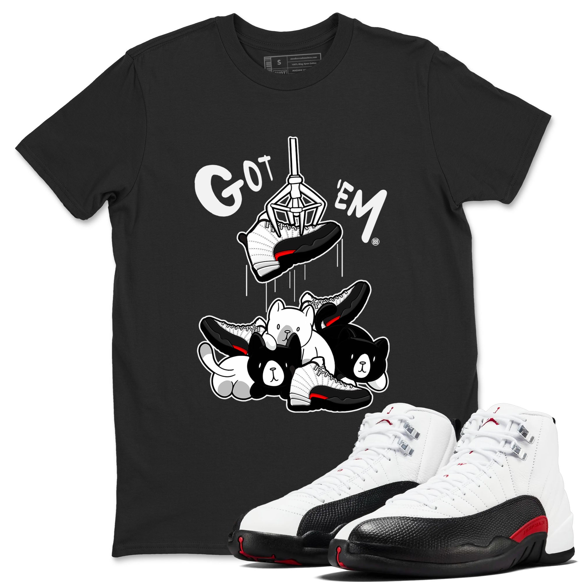 12s Taxi Flip shirt to match jordans Treasure Hunter sneaker tees Air Jordan 12 Taxi Flip SNRT Sneaker Release Tees unisex cotton Black 1 crew neck shirt