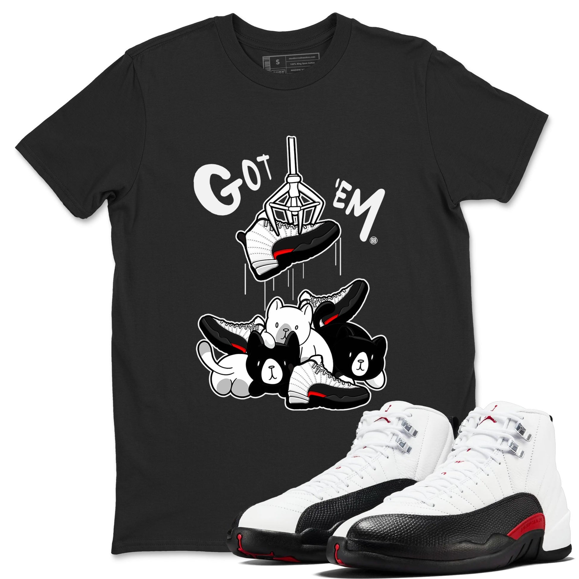 12s Taxi Flip shirt to match jordans Treasure Hunter sneaker tees Air Jordan 12 Taxi Flip SNRT Sneaker Release Tees unisex cotton Black 1 crew neck shirt